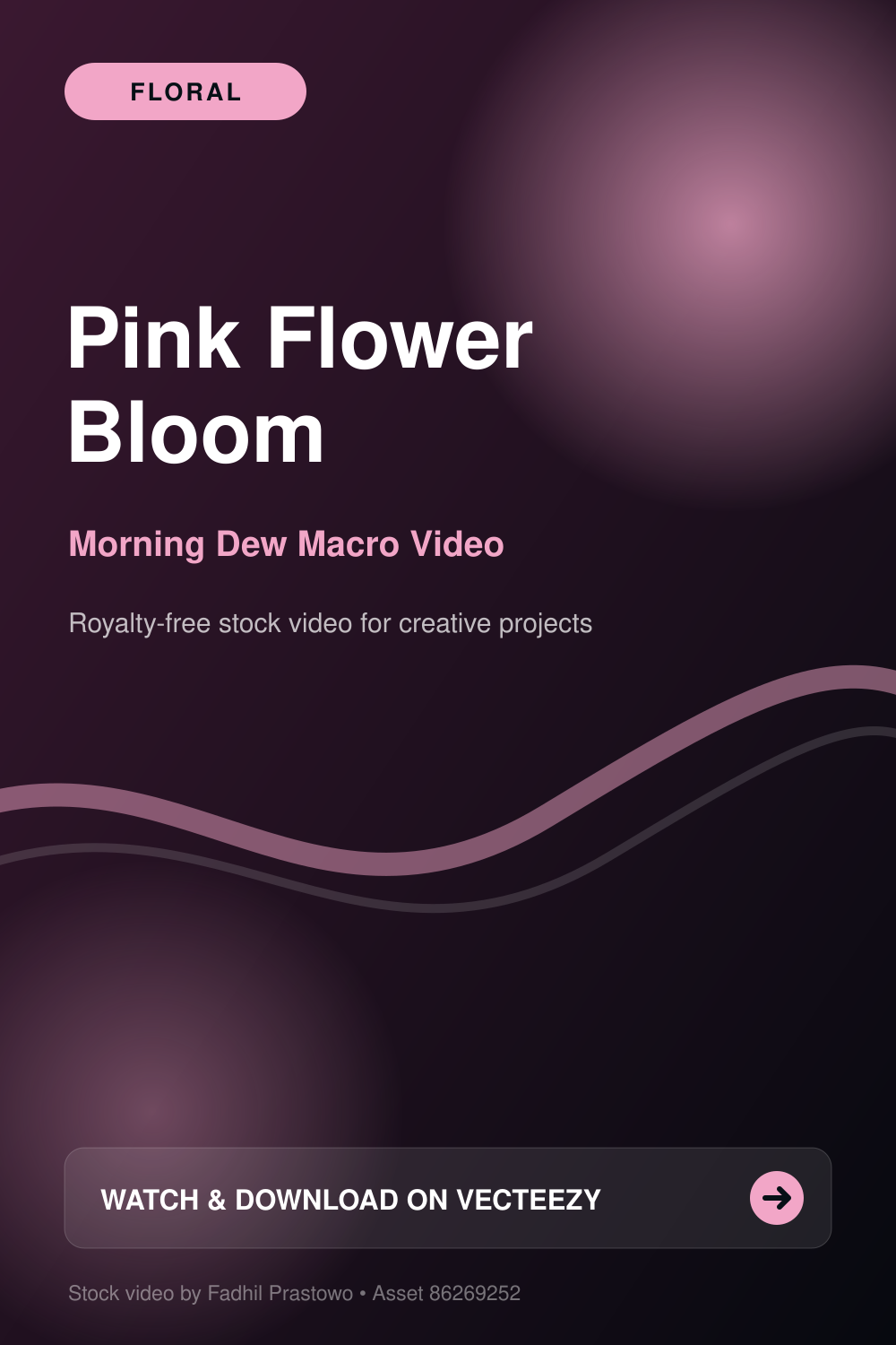 Preview card for a pink flower bud opening with dew