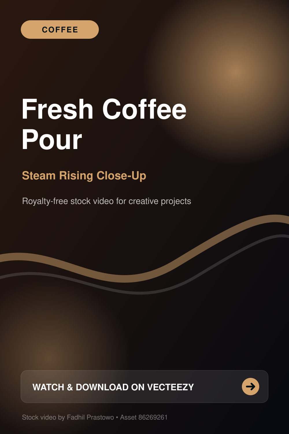 Coffee being poured into a cup with rising steam